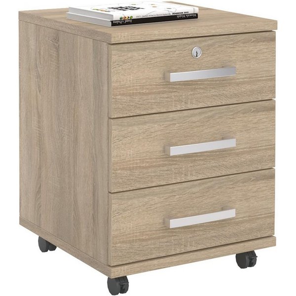 CARO-Möbel Rollcontainer VANCOUVER, Rollcontainer Bürocontainer Schubladenschrank Büroschrank abschließbar