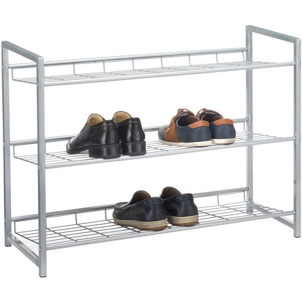 CARO-Möbel Schuhregal SYSTEM, Schuhregal Schuhablage Schuhbank Ständer Aufbewahrung silber lackiert