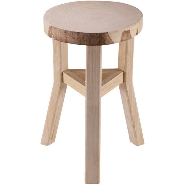 CARO-Möbel Sitzhocker ZAHORA, Sitzhocker Deko Hocker Blumenhocker Paulownia Holz Beistell gölt natur