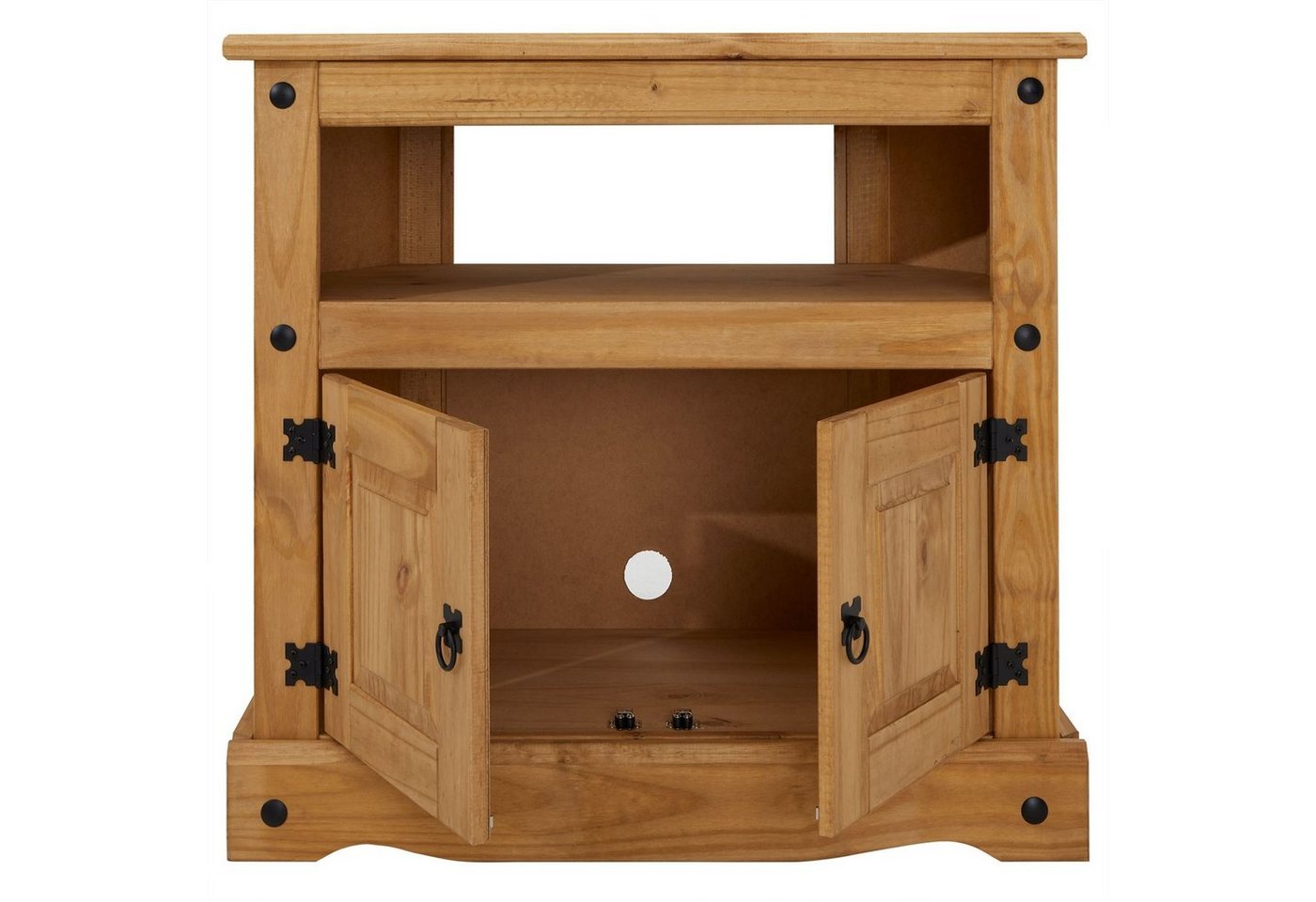 CARO-Möbel TV-Rack SALSA, TV Board mit Stauraum und Ablage, Mexiko Stil, Massivholz natur – Bild 5 von 5