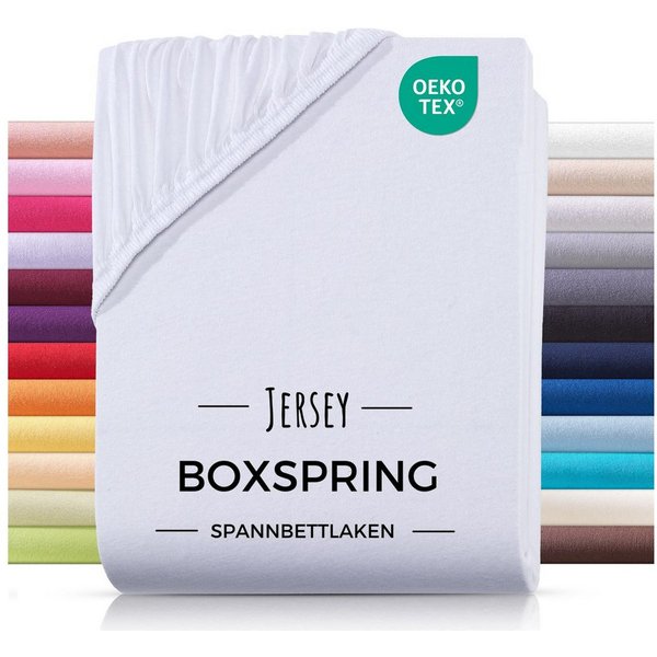 Carpe Sonno Spannbettlaken Boxspringbett Wasserbett Jersey 180x200 180x220 200x200 200x220, Jersey, Gummizug: rundum, (1 Stück), Bettlaken Baumwolle Matratzenbe