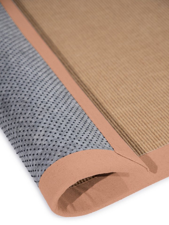 carpetfine Sisalteppich Sisal, auch als Läufer erhältlich, rechteckig, Höhe: 5 mm, mit farbiger Bordüre, Anti Rutsch Rückseite, viele Größen, Wohnzimmer – Bild 4 von 5