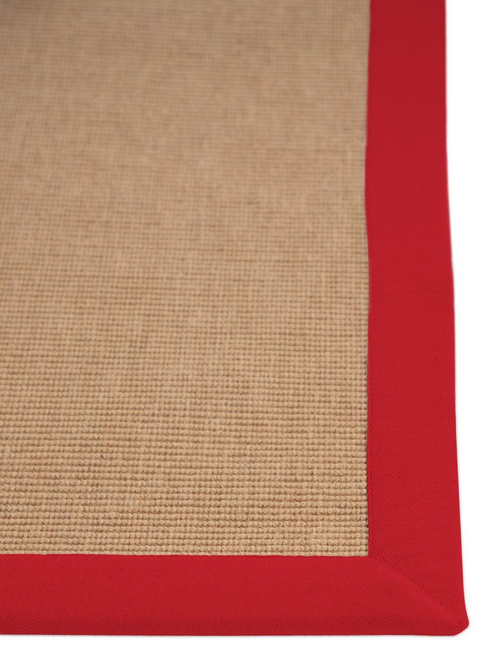carpetfine Sisalteppich Sisal, auch als Läufer erhältlich, rechteckig, Höhe: 5 mm, mit farbiger Bordüre, Anti Rutsch Rückseite, viele Größen, Wohnzimmer – Bild 5 von 5