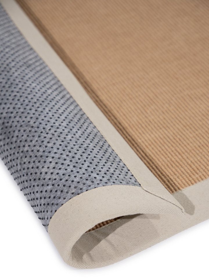 carpetfine Sisalteppich Sisal, auch als Läufer erhältlich, rechteckig, Höhe: 5 mm, mit farbiger Bordüre, Anti Rutsch Rückseite, viele Größen, Wohnzimmer – Bild 4 von 5