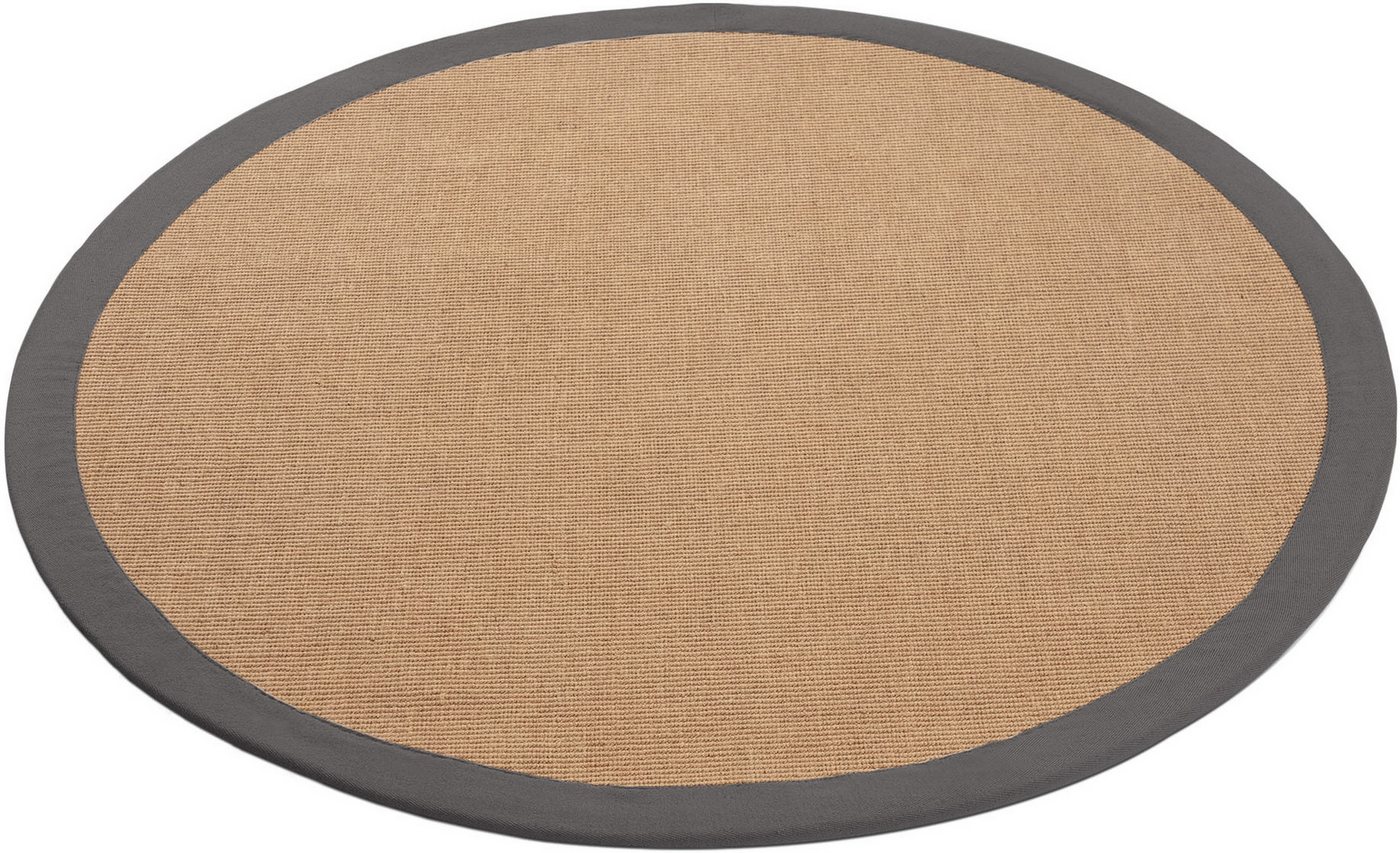 carpetfine Sisalteppich Sisal, auch als Läufer erhältlich, rund, Höhe: 5 mm, mit farbiger Bordüre, Anti Rutsch Rückseite, viele Größen, Wohnzimmer – Bild 2 von 5