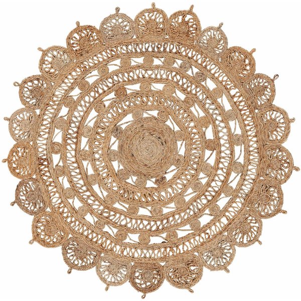 carpetfine Teppich Cate Juteteppich Naturfaser, rund, Höhe: 5 mm, 100 % geflochtene Jute, beidseitig nutzbar