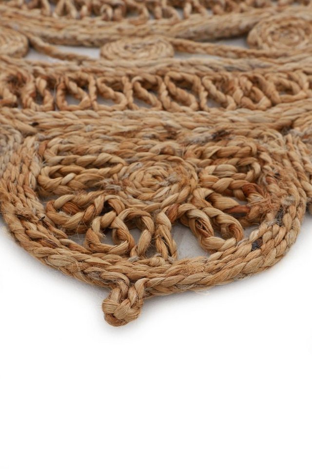 carpetfine Teppich Cate Juteteppich Naturfaser, rund, Höhe: 5 mm, 100 % geflochtene Jute, beidseitig nutzbar – Bild 4 von 5