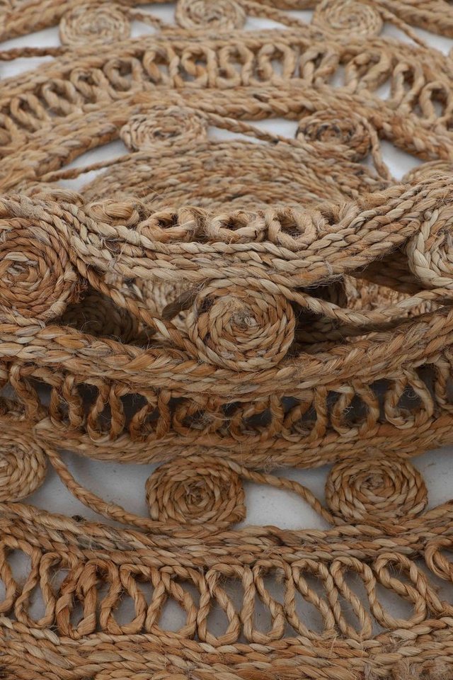 carpetfine Teppich Cate Juteteppich Naturfaser, rund, Höhe: 5 mm, 100 % geflochtene Jute, beidseitig nutzbar – Bild 5 von 5