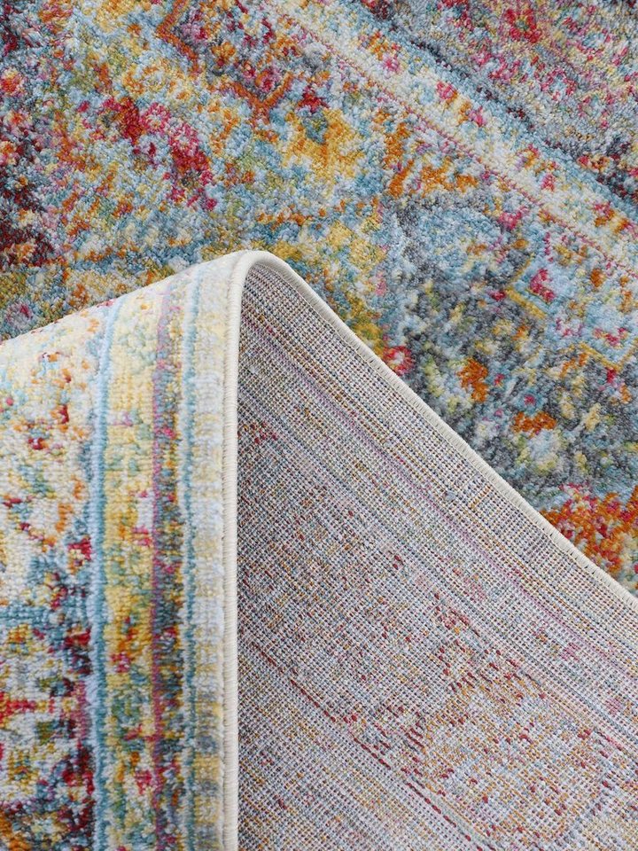 carpetfine Teppich Harleen, auch als Läufer, rund, Höhe: 8 mm, Vintage Look, Orient, mit Fransen, Wohnzimmer – Bild 4 von 5