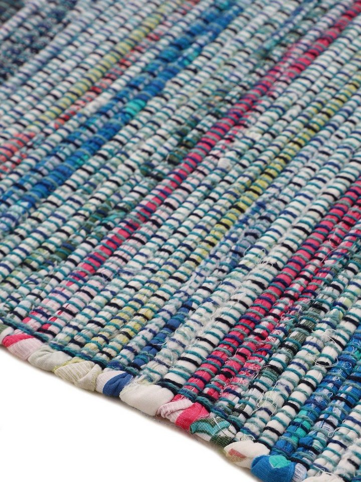 carpetfine Teppich Kelim Chindi, Wendeteppich, rechteckig, Höhe: 6 mm, handgewebt, Fleckerlteppich mit Fransen, auch vielen in Läufergrößen – Bild 4 von 5