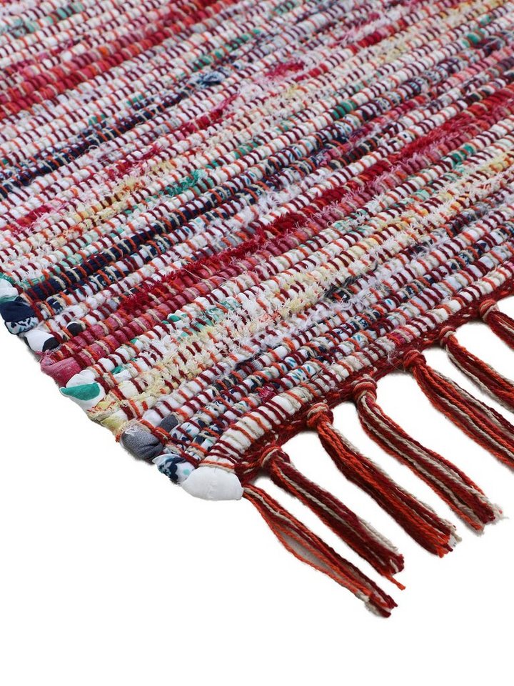 carpetfine Teppich Kelim Chindi, Wendeteppich, rechteckig, Höhe: 6 mm, handgewebt, Fleckerlteppich mit Fransen, auch vielen in Läufergrößen – Bild 5 von 5