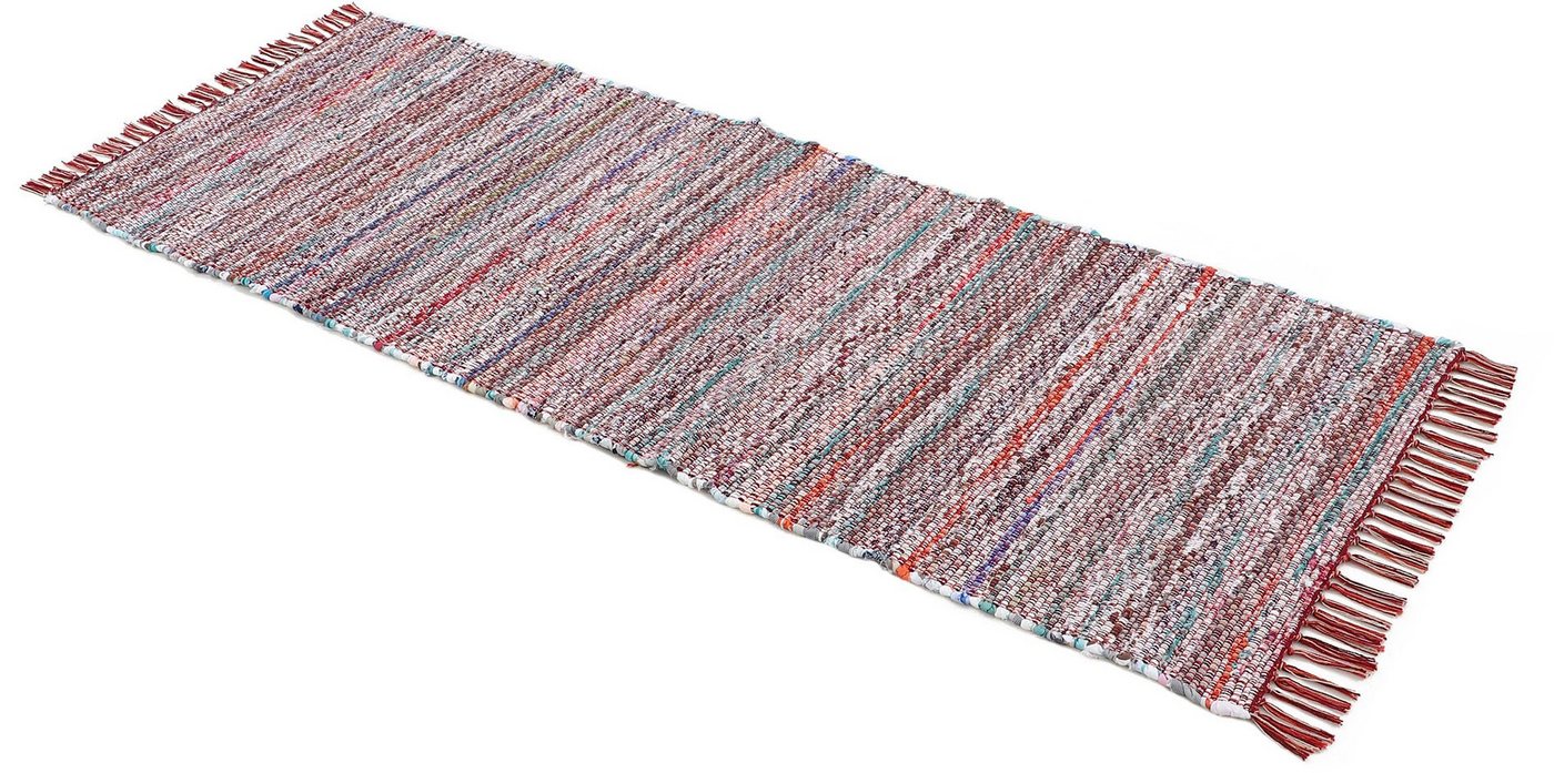 carpetfine Teppich Kelim Chindi, Wendeteppich, rechteckig, Höhe: 6 mm, handgewebt, Fleckerlteppich mit Fransen, auch vielen in Läufergrößen – Bild 3 von 5