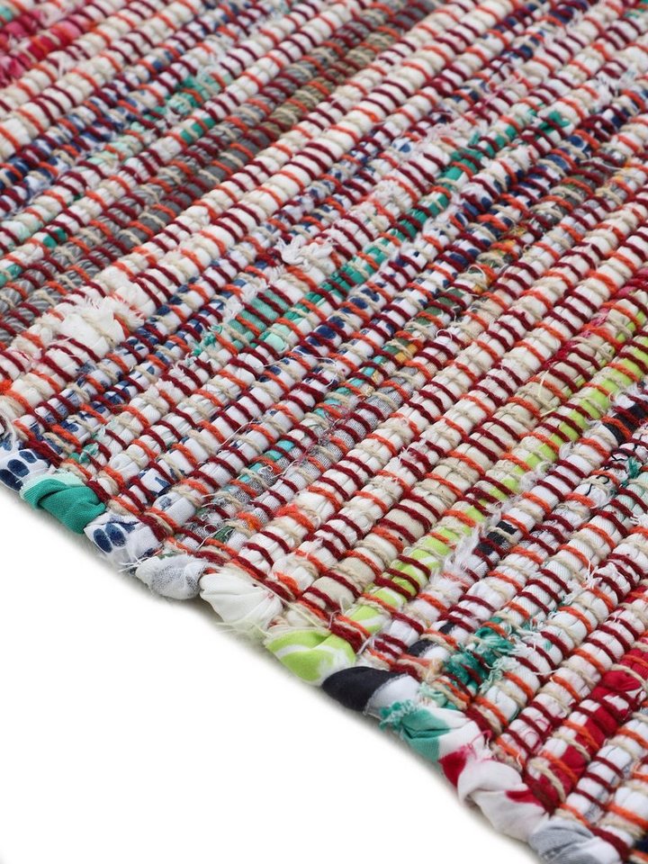carpetfine Teppich Kelim Chindi, Wendeteppich, rechteckig, Höhe: 6 mm, handgewebt, Fleckerlteppich mit Fransen, auch vielen in Läufergrößen – Bild 4 von 5