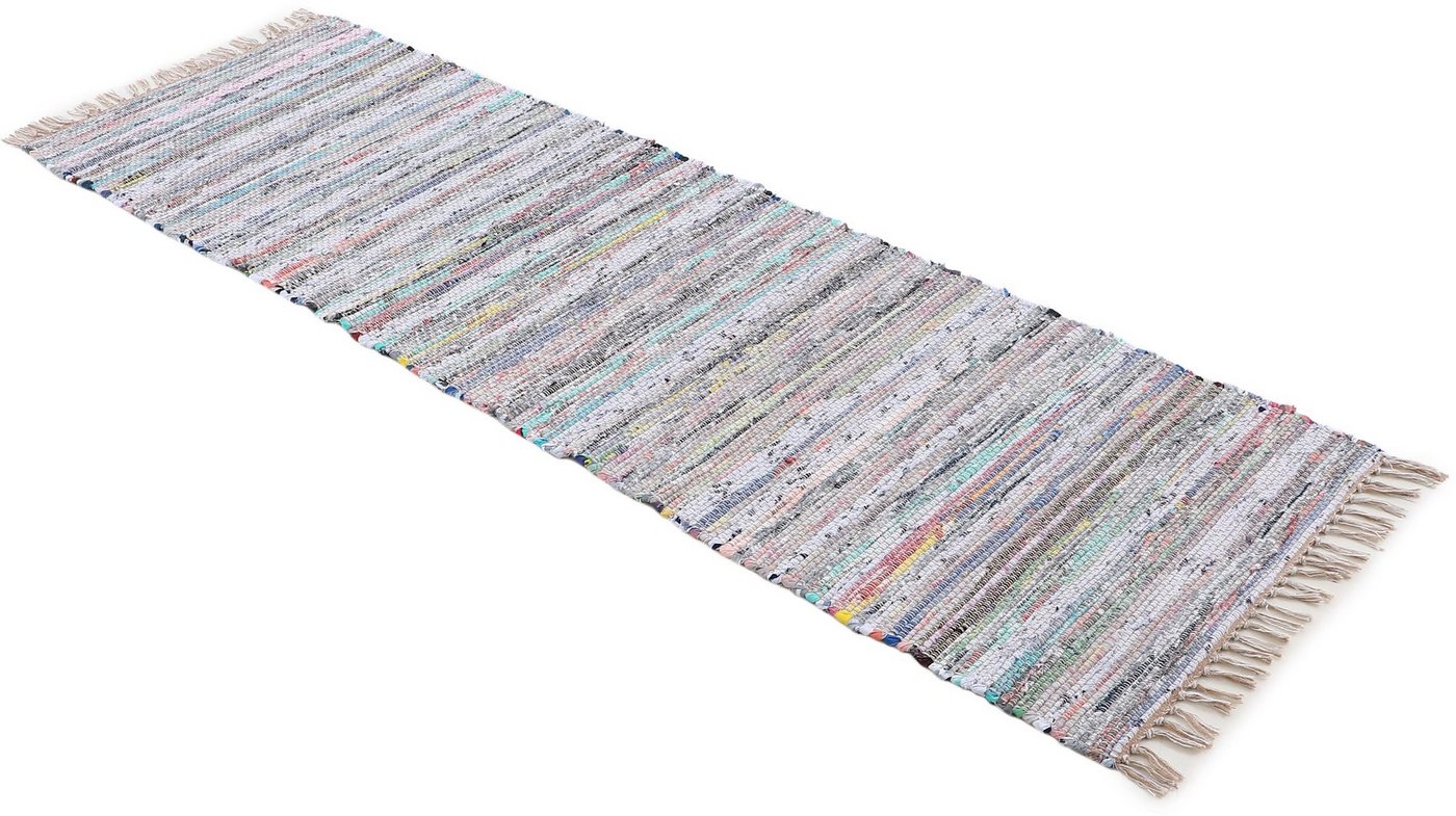 carpetfine Teppich Kelim Chindi, Wendeteppich, rechteckig, Höhe: 6 mm, handgewebt, Fleckerlteppich mit Fransen, auch vielen in Läufergrößen – Bild 3 von 5