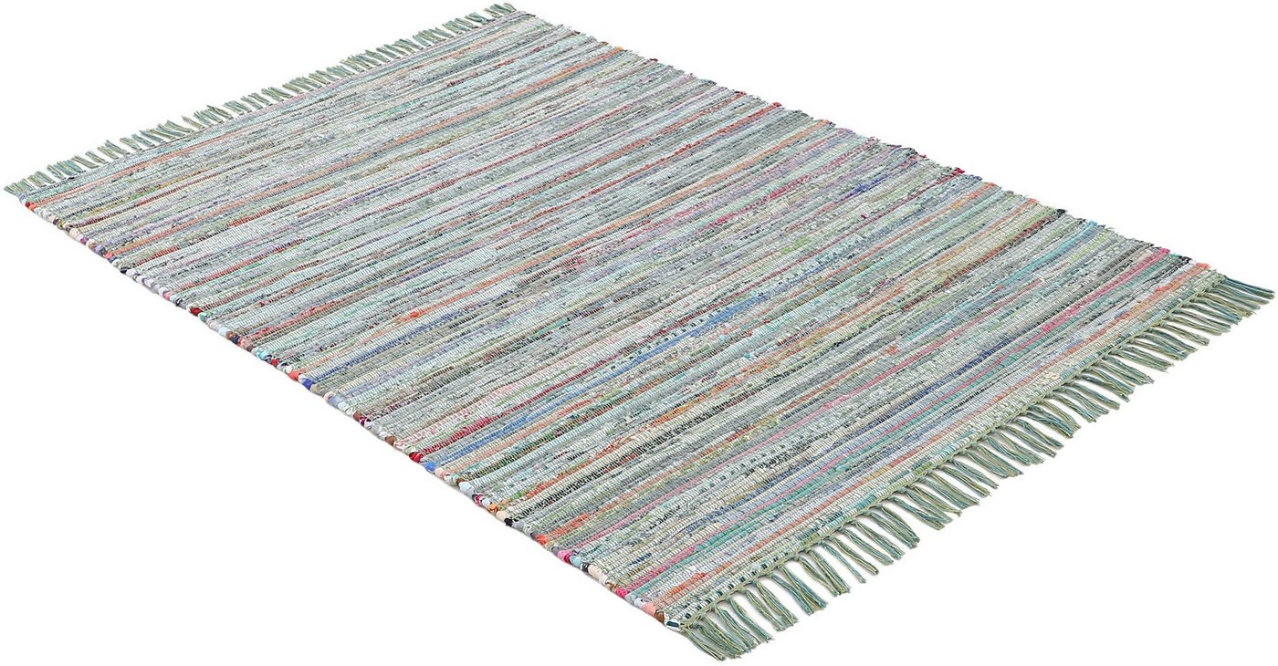 carpetfine Teppich Kelim Chindi, Wendeteppich, rechteckig, Höhe: 6 mm, handgewebt, Fleckerlteppich mit Fransen, auch vielen in Läufergrößen – Bild 3 von 5