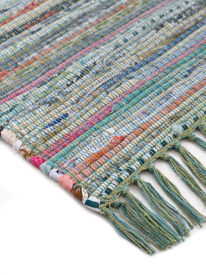 carpetfine Teppich Kelim Chindi, Wendeteppich, rechteckig, Höhe: 6 mm, handgewebt, Fleckerlteppich mit Fransen, auch vielen in Läufergrößen – Bild 5 von 5