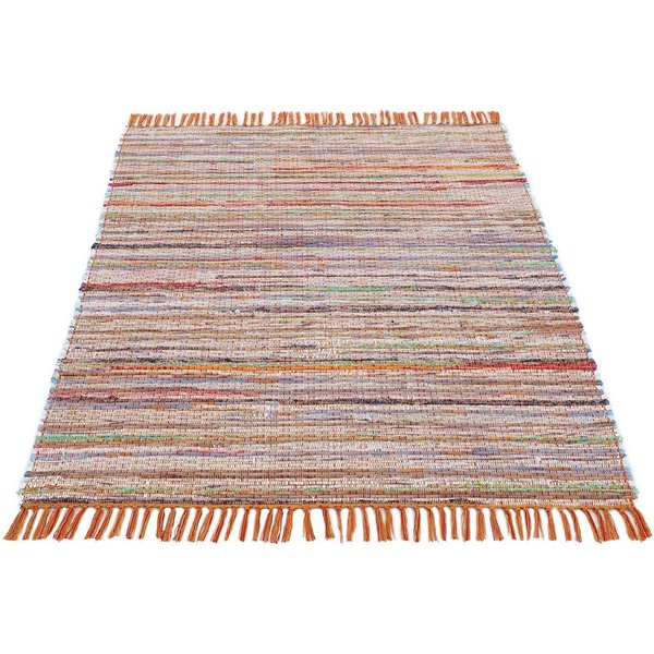 carpetfine Teppich Kelim Chindi, Wendeteppich, rechteckig, Höhe: 6 mm, handgewebt, Fleckerlteppich mit Fransen, auch vielen in Läufergrößen