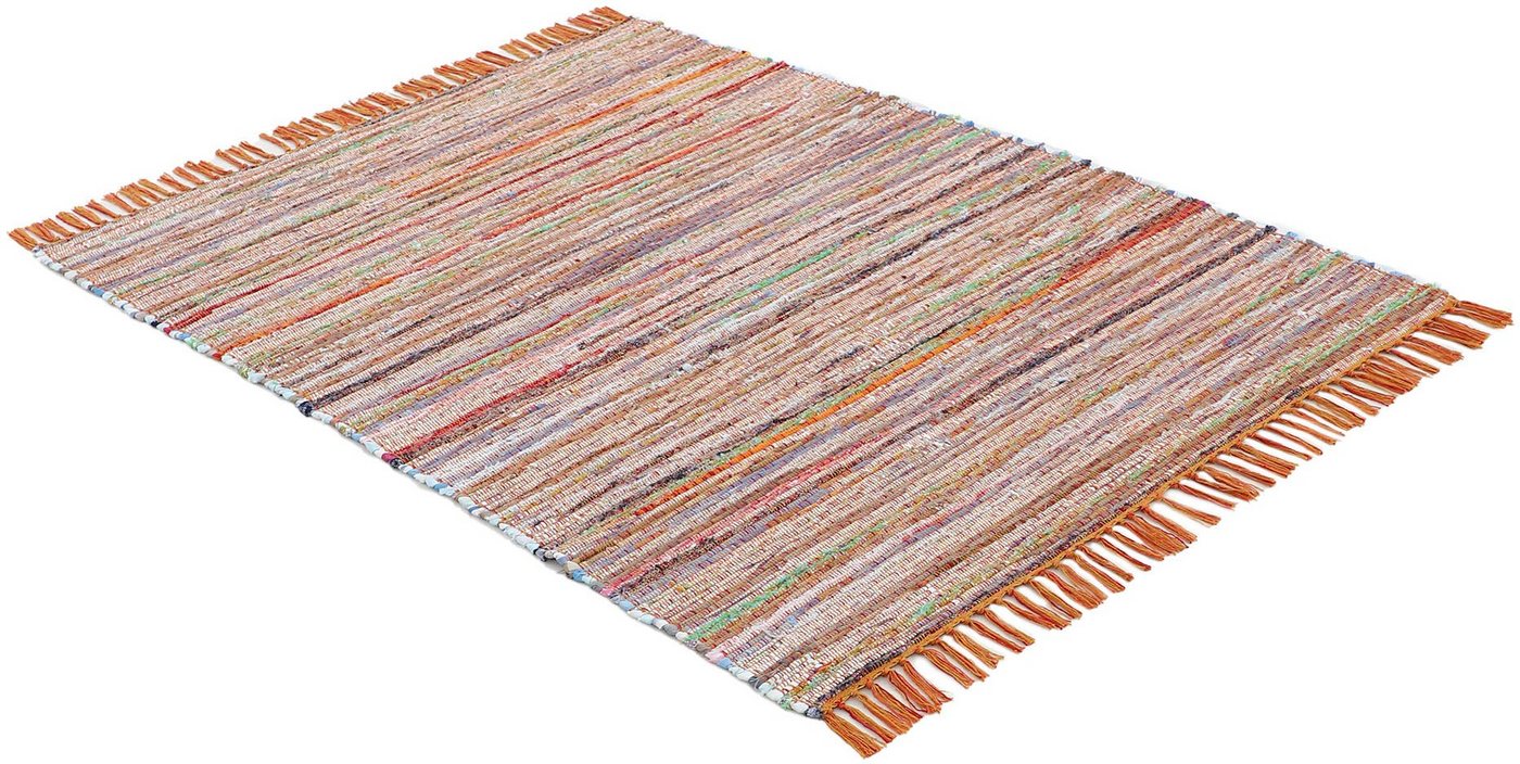 carpetfine Teppich Kelim Chindi, Wendeteppich, rechteckig, Höhe: 6 mm, handgewebt, Fleckerlteppich mit Fransen, auch vielen in Läufergrößen – Bild 3 von 5