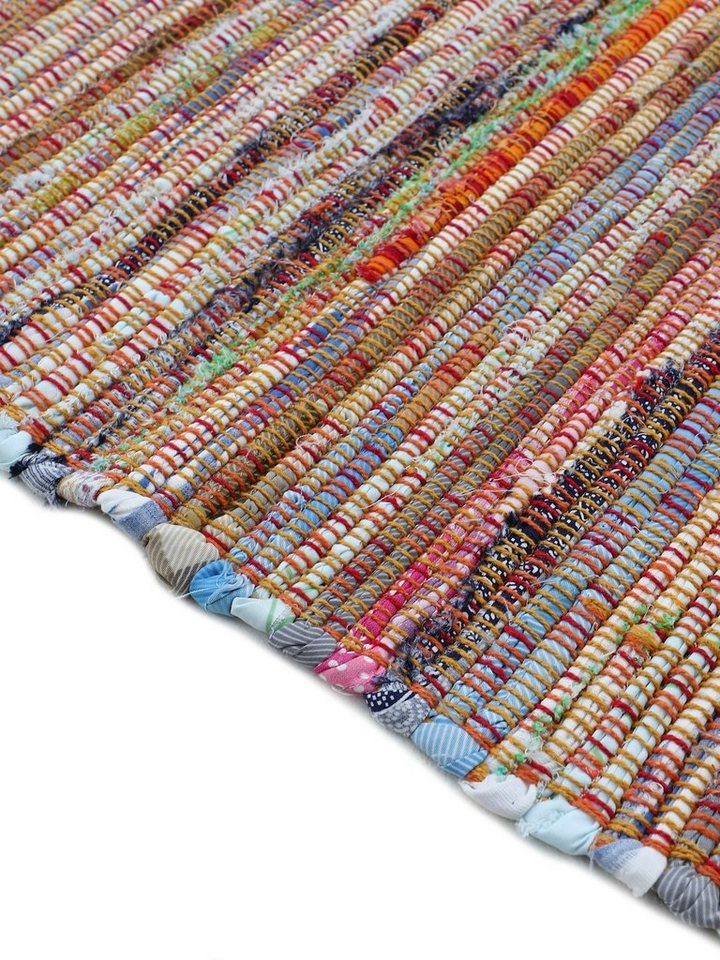 carpetfine Teppich Kelim Chindi, Wendeteppich, rechteckig, Höhe: 6 mm, handgewebt, Fleckerlteppich mit Fransen, auch vielen in Läufergrößen – Bild 4 von 5