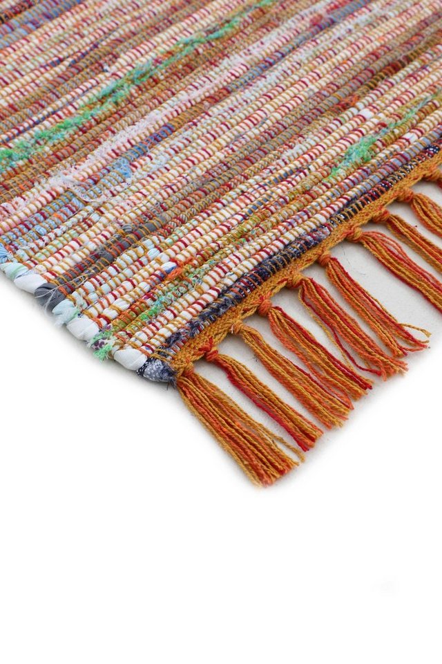 carpetfine Teppich Kelim Chindi, Wendeteppich, rechteckig, Höhe: 6 mm, handgewebt, Fleckerlteppich mit Fransen, auch vielen in Läufergrößen – Bild 5 von 5
