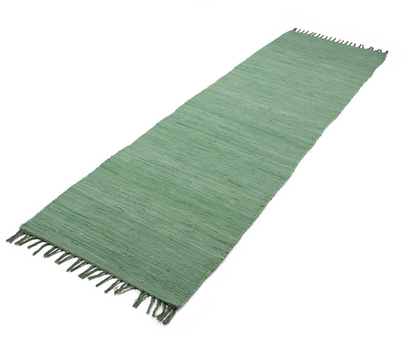 carpetfine Teppich Kelim Chindi uni, auch als Läufer, rechteckig, Höhe: 5 mm, Wendeteppich, reine Baumwolle, handgewebt, Uni-Farben, mit Fransen – Bild 3 von 5