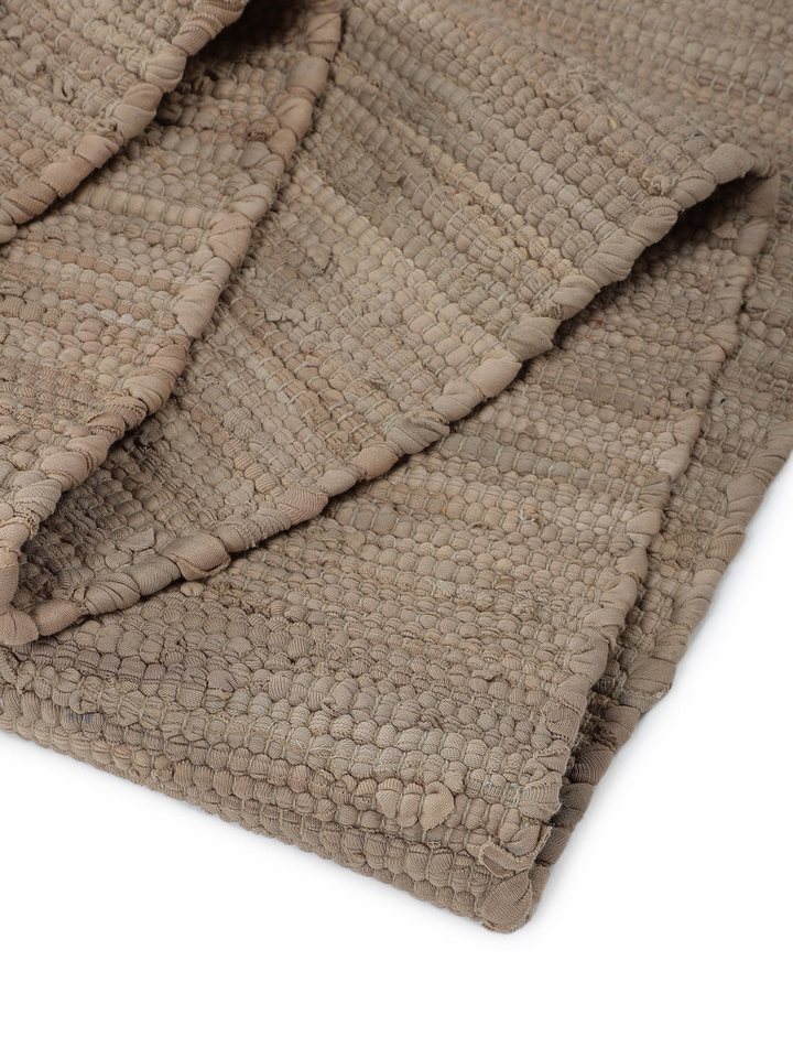 carpetfine Teppich Kelim Chindi uni, auch als Läufer, rechteckig, Höhe: 5 mm, Wendeteppich, reine Baumwolle, handgewebt, Uni-Farben, mit Fransen – Bild 4 von 5