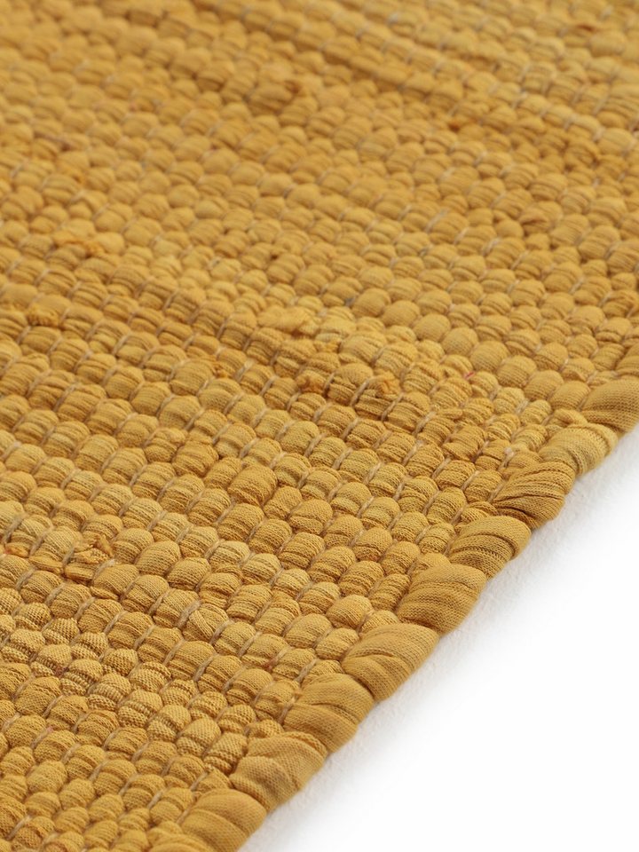 carpetfine Teppich Kelim Chindi uni, auch als Läufer, rechteckig, Höhe: 5 mm, Wendeteppich, reine Baumwolle, handgewebt, Uni-Farben, mit Fransen – Bild 5 von 5