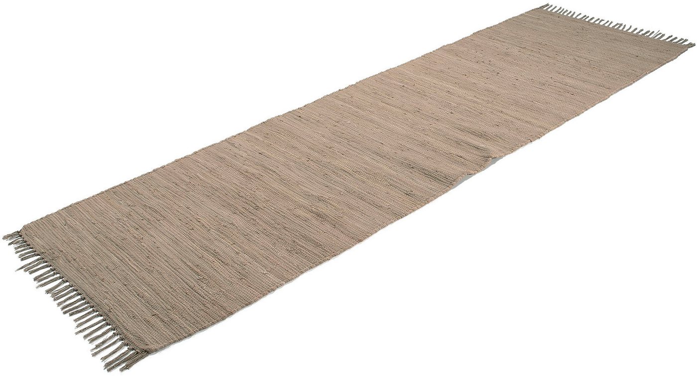 carpetfine Teppich Kelim Chindi uni, auch als Läufer, rechteckig, Höhe: 5 mm, Wendeteppich, reine Baumwolle, handgewebt, Uni-Farben, mit Fransen – Bild 3 von 5
