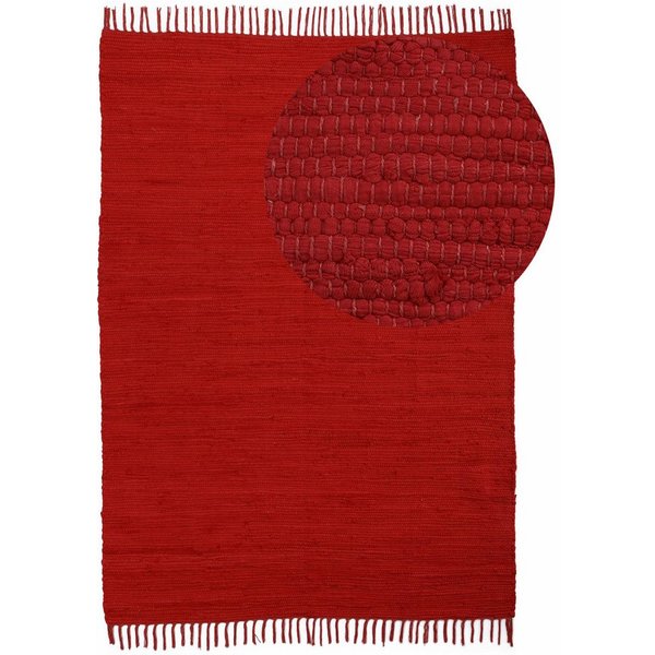 carpetfine Teppich Kelim Chindi uni, auch als Läufer, rechteckig, Höhe: 5 mm, Wendeteppich, reine Baumwolle, handgewebt, Uni-Farben, mit Fransen