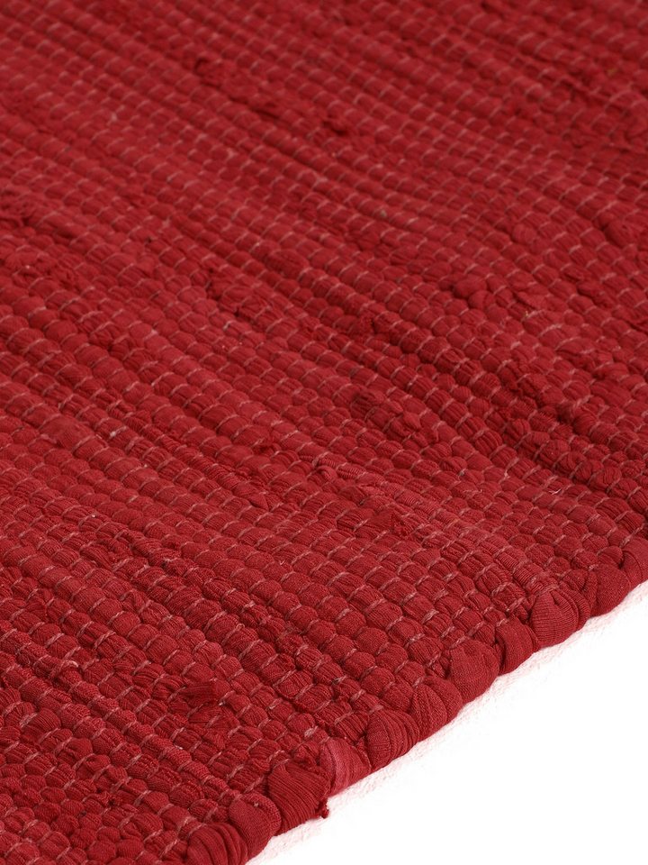 carpetfine Teppich Kelim Chindi uni, auch als Läufer, rechteckig, Höhe: 5 mm, Wendeteppich, reine Baumwolle, handgewebt, Uni-Farben, mit Fransen – Bild 4 von 5