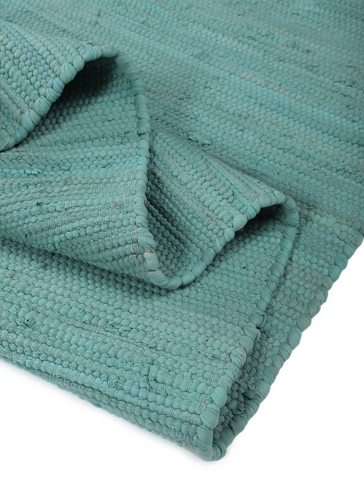 carpetfine Teppich Kelim Chindi uni, auch als Läufer, rechteckig, Höhe: 5 mm, Wendeteppich, reine Baumwolle, handgewebt, Uni-Farben, mit Fransen – Bild 4 von 5