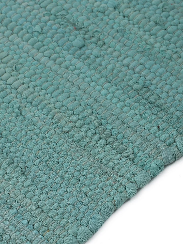 carpetfine Teppich Kelim Chindi uni, auch als Läufer, rechteckig, Höhe: 5 mm, Wendeteppich, reine Baumwolle, handgewebt, Uni-Farben, mit Fransen – Bild 5 von 5