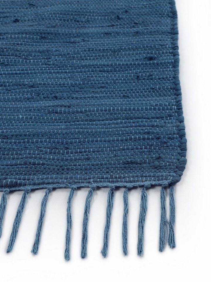 carpetfine Teppich Kelim Chindi uni, auch als Läufer, rechteckig, Höhe: 5 mm, Wendeteppich, reine Baumwolle, handgewebt, Uni-Farben, mit Fransen – Bild 4 von 5