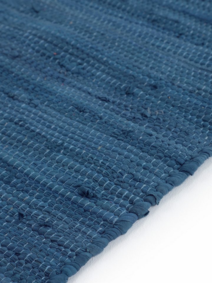 carpetfine Teppich Kelim Chindi uni, auch als Läufer, rechteckig, Höhe: 5 mm, Wendeteppich, reine Baumwolle, handgewebt, Uni-Farben, mit Fransen – Bild 5 von 5