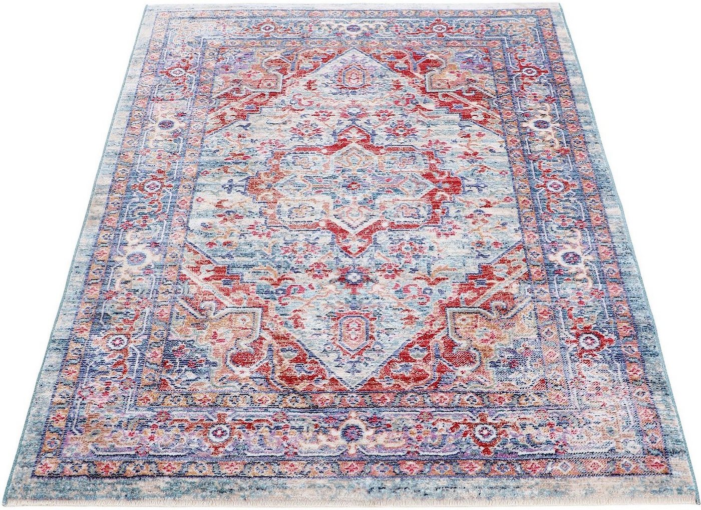 carpetfine Teppich Phoenix, rechteckig, Höhe: 6 mm, Vintage Orient Look, mit Fransen, Wohnzimmer – Bild 2 von 5