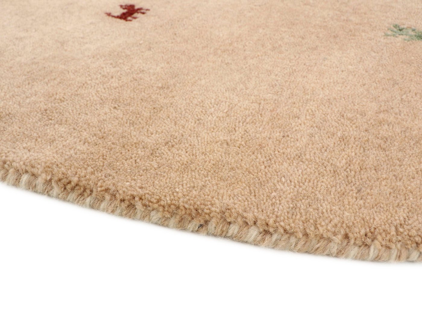 carpetfine Wollteppich Gabbeh Uni, auch als Läufer und Rund erhältlich, rund, Höhe: 15 mm, reine Wolle, handgewebt, Gabbeh Loom Tiermotiv, große Farbauswahl – Bild 4 von 5