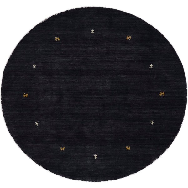 carpetfine Wollteppich Gabbeh Uni, rund, Höhe: 15 mm, reine Wolle handgewebt, Gabbeh Tiermotiv warmes Raumklima viele Größen