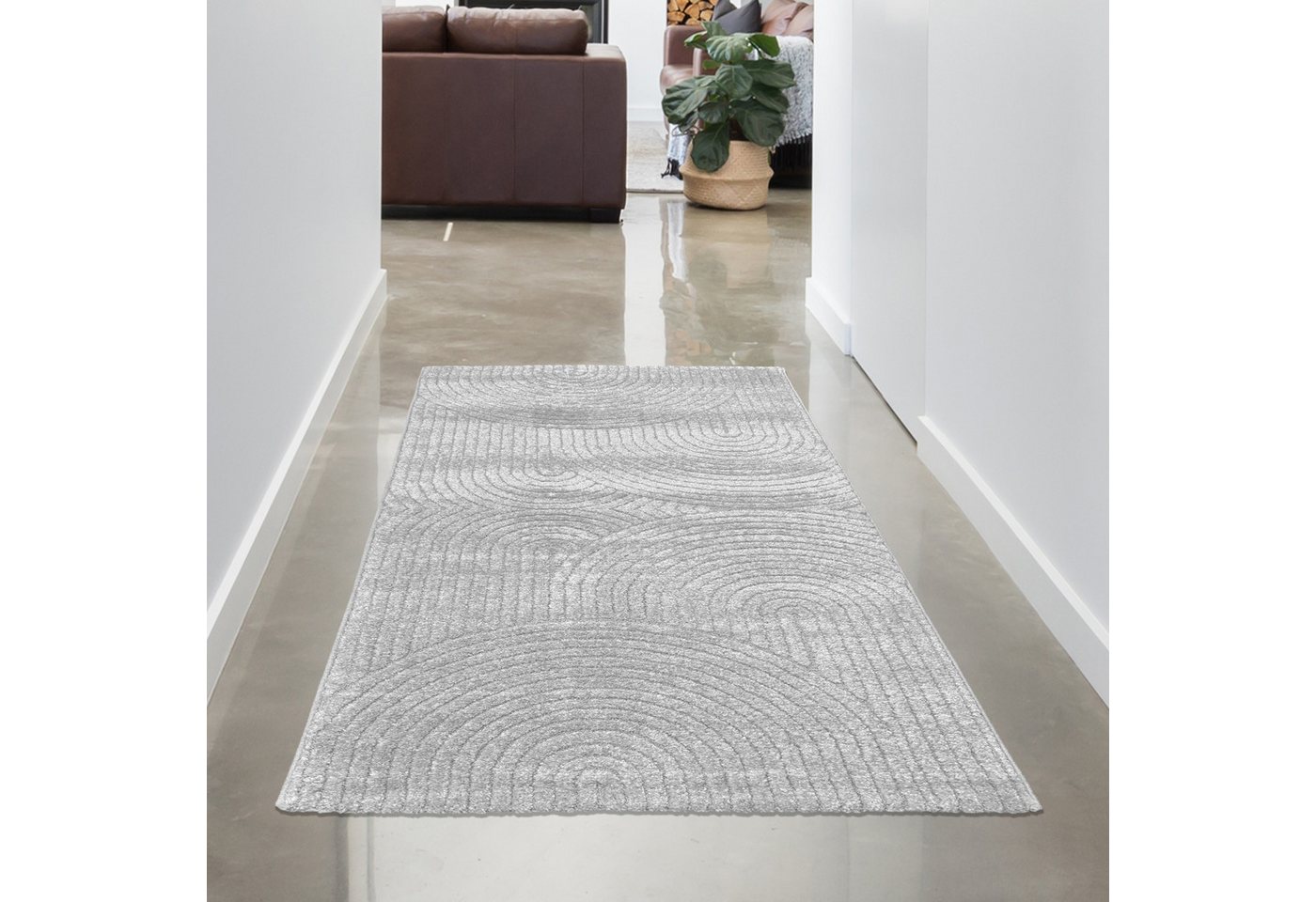 Carpetia Designteppich Kurzflor Teppich mit 3D-Effekt, rechteckig, Höhe: 14 mm, weich, pflegeleicht und für Fußbodenheizung geeignet – Bild 2 von 5