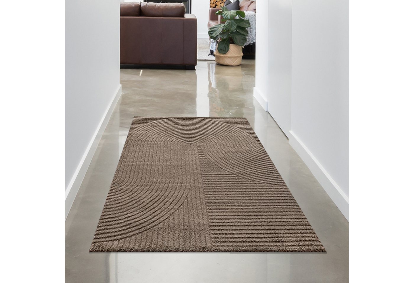 Carpetia Designteppich Kurzflor Teppich mit 3D-Effekt, rechteckig, Höhe: 14 mm, weich, pflegeleicht und für Fußbodenheizung geeignet – Bild 2 von 5