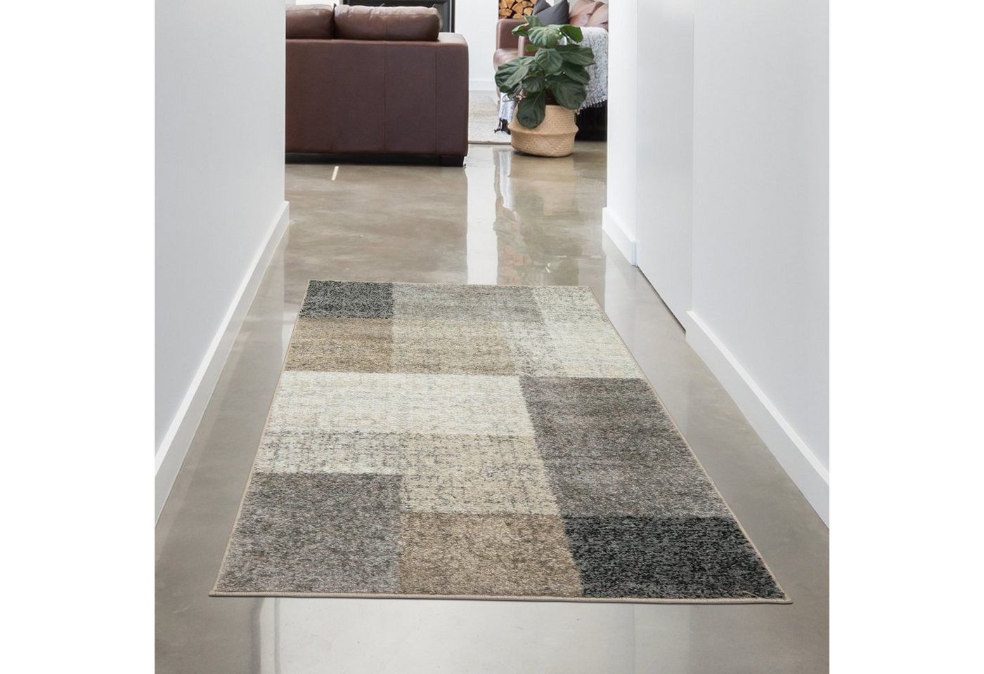 Carpetia Designteppich Modernes geometrisches Design, rechteckig, Höhe: 11 mm, pflegeleicht, strapazierfähig, für Fußbodenheizung geeignet – Bild 2 von 5