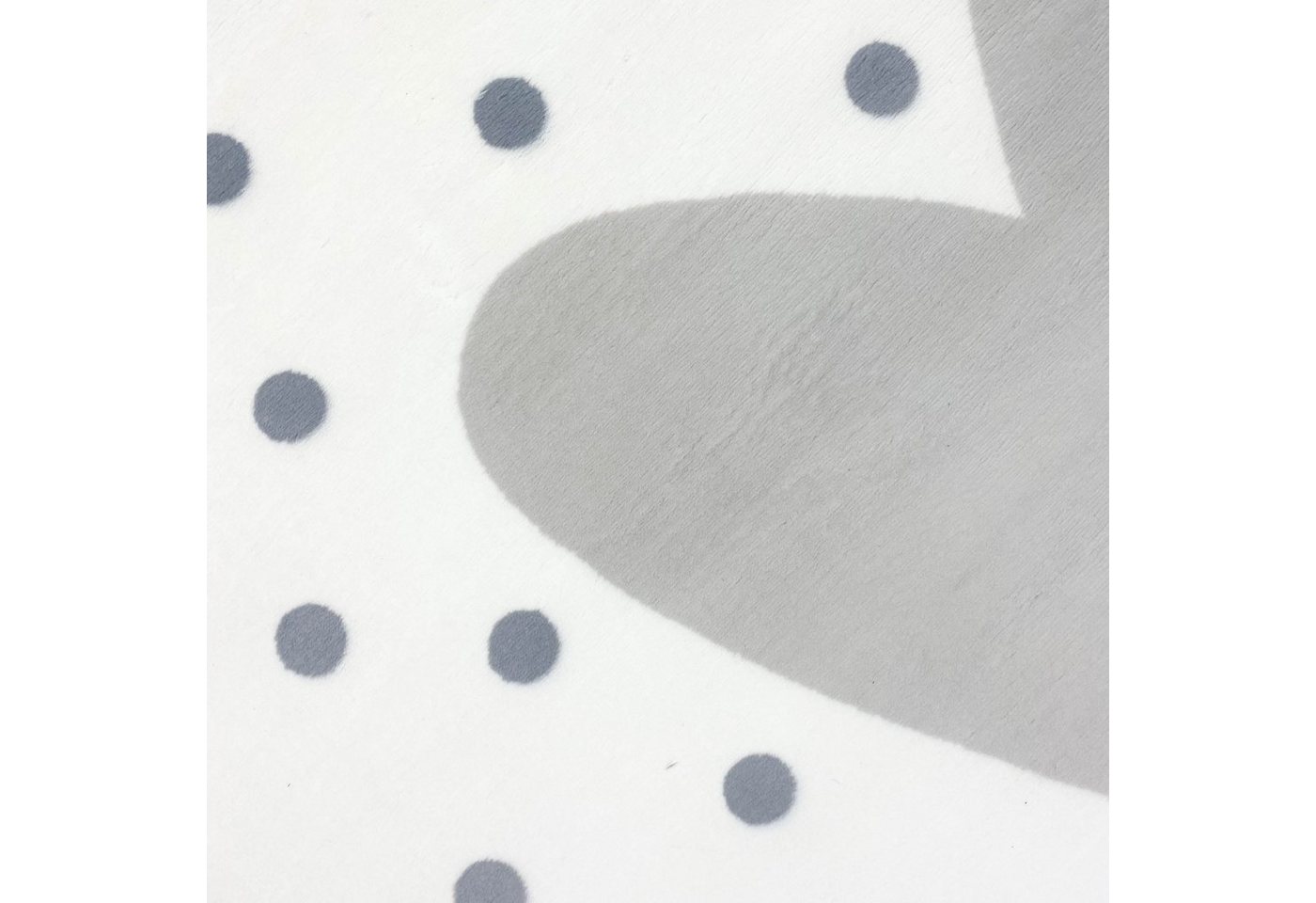 Carpetia Kinderteppich Kinderzimmer-Teppich mit Herz-Pünktchen creme grau, rechteckig, Höhe: 18 mm – Bild 3 von 5