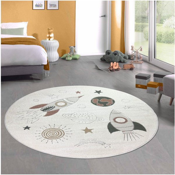 Carpetia Kinderteppich Modern Spielteppich, rund, Höhe: 14 mm, Hoch-Tief 3D Effekt Pflegeleicht Allergikergeeignet