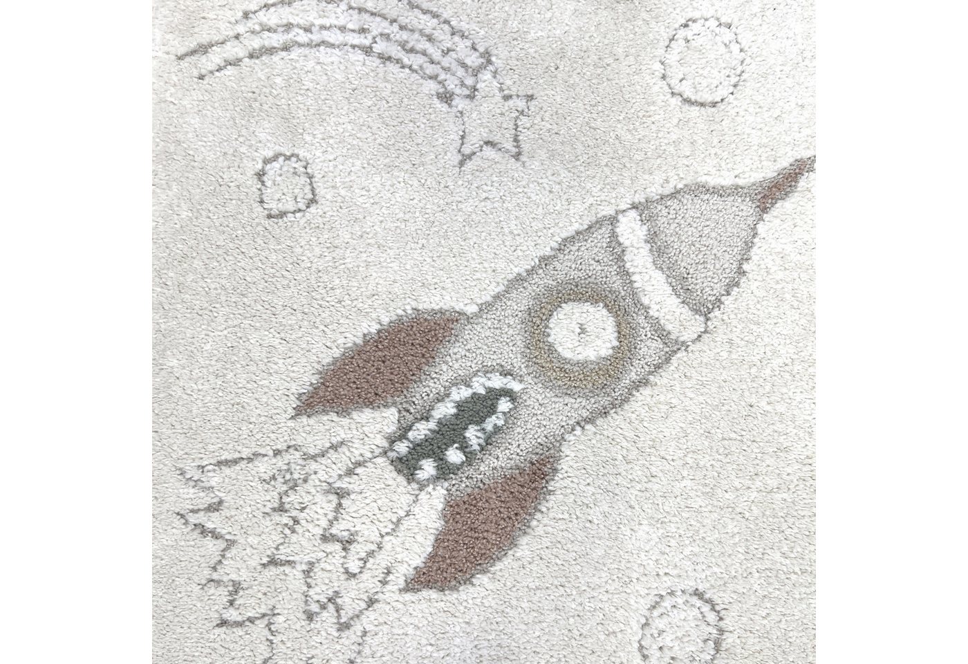 Carpetia Kinderteppich Modern Spielteppich, rund, Höhe: 14 mm, Hoch-Tief 3D Effekt Pflegeleicht Allergikergeeignet – Bild 3 von 4