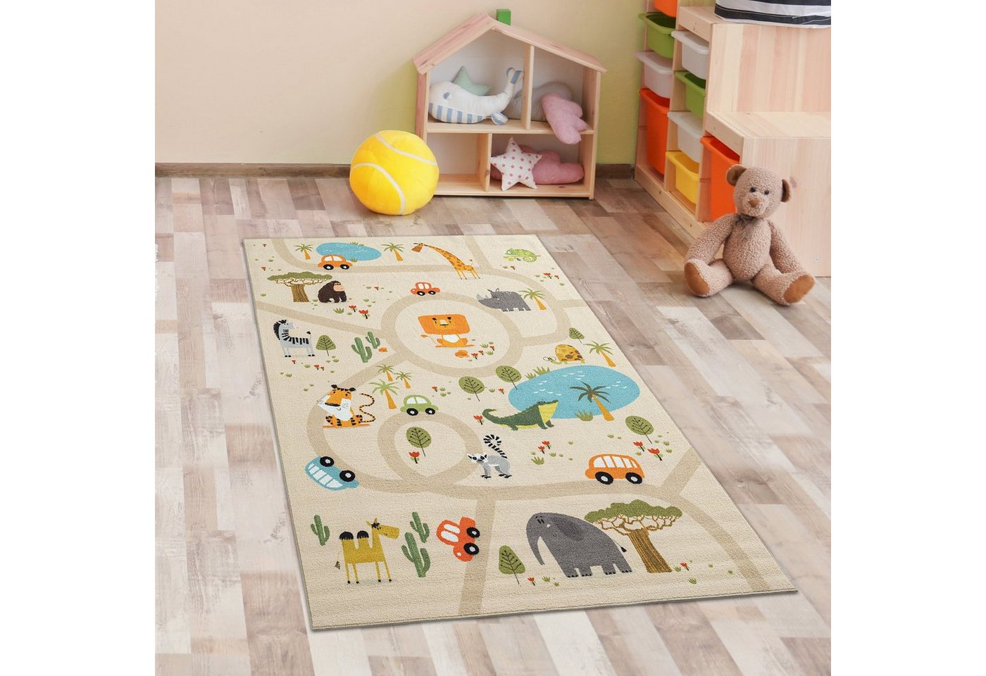 Carpetia Kinderteppich Spielteppich, rechteckig, Höhe: 4 mm, pflegeleicht, strapazierfähig, rutschhemmend – Bild 2 von 5