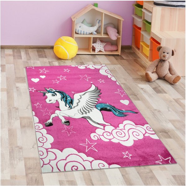 Carpetia Kinderteppich Verspieltes 3D-Motivdesign, rechteckig, Höhe: 13 mm, pflegeleicht, strapazierfähig, handgearbeiteter Konturenschnitt
