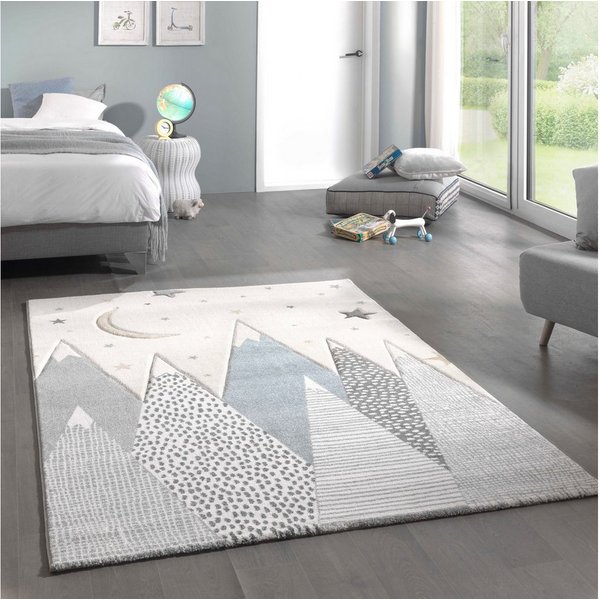 Carpetia Kinderteppich Verspieltes Motivdesign, rechteckig, Höhe: 13 mm, pflegeleicht, strapazierfähig, handgearbeiteter Konturenschnitt