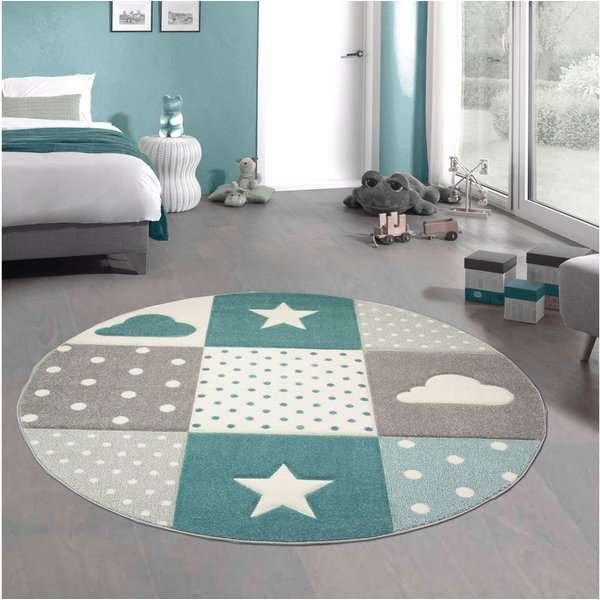 Carpetia Kinderteppich Verspieltes Motivdesign, rund, Höhe: 13 mm, pflegeleicht, strapazierfähig, handgearbeiteter Konturenschnitt