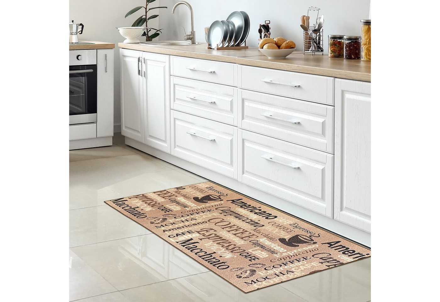 Carpetia Küchenläufer Küchenteppich Modern, rechteckig, Höhe: 5 mm, rutschhemmender Rücken, pflegeleicht, robust – Bild 2 von 5