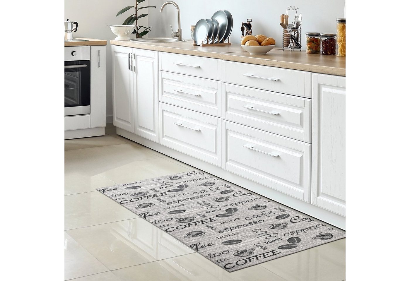 Carpetia Küchenläufer Küchenteppich Modern, rechteckig, Höhe: 5 mm, rutschhemmender Rücken, pflegeleicht, robust – Bild 2 von 5
