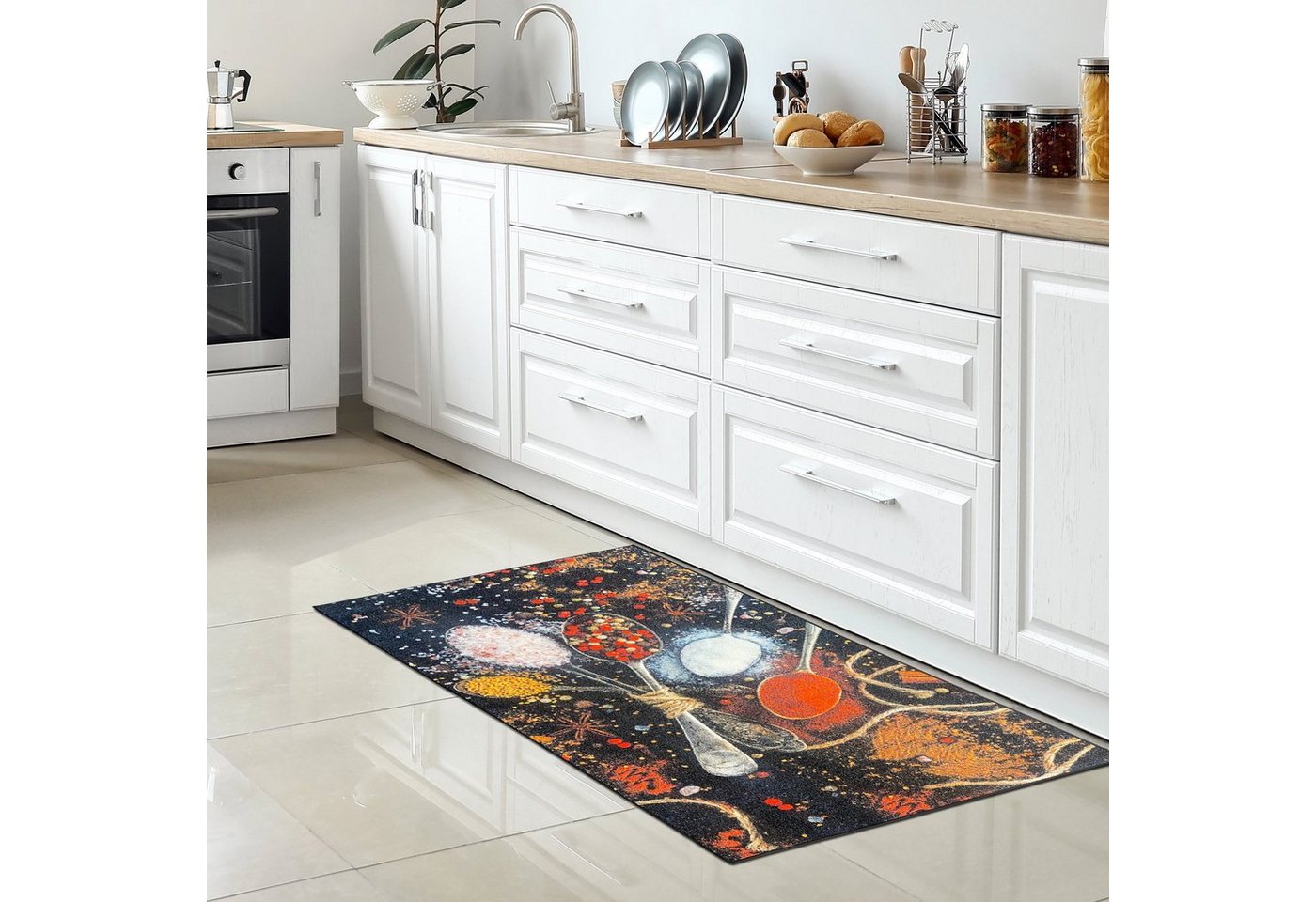 Carpetia Küchenläufer Küchenteppich Modern, rechteckig, Höhe: 5 mm, rutschhemmender Rücken, pflegeleicht, robust – Bild 2 von 5